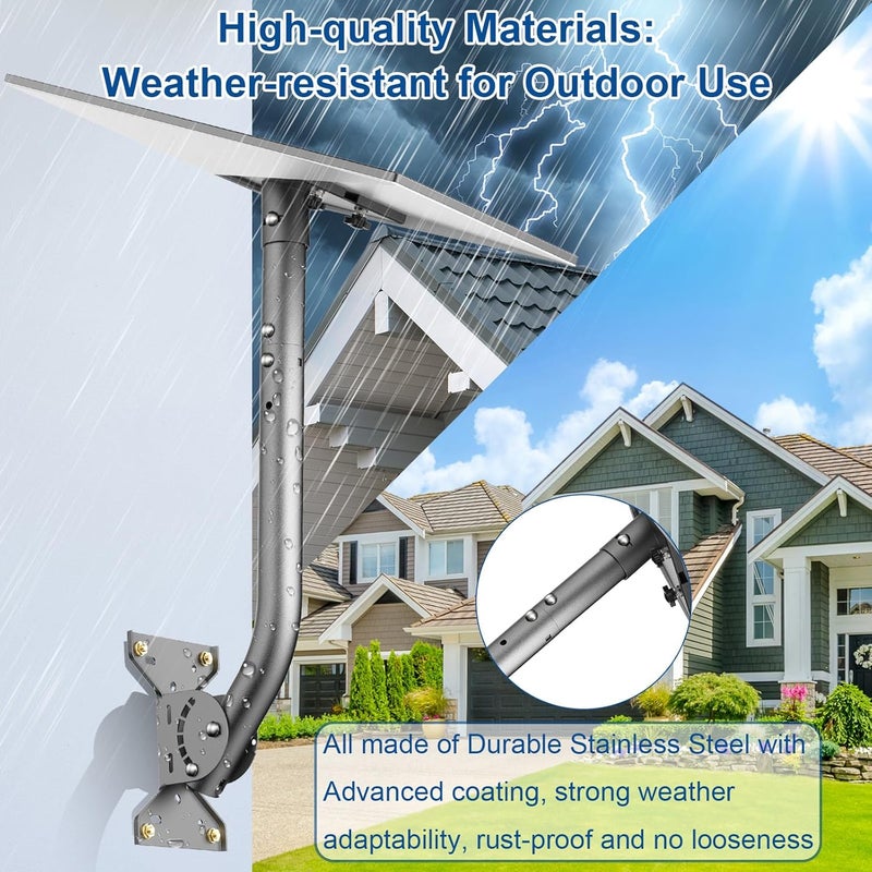 Aoosing Gen 3 Mount for Starlink, 360° Adjustable Wall & Roof Mounting Kit Compatible with Starlink V3 Standard Dish for Concrete or Wood Walls, Easy Installation, Include Aluminium Gen 3 Pipe Adapter - Image 3